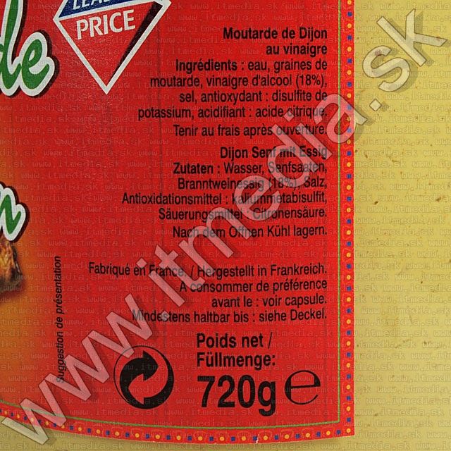 Image of Dijon Mustard (Leader Price) 720g (IT8617)